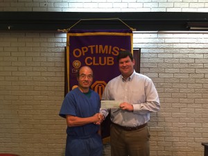 DTOC President Daniel Stewart Presents A Check To Camp Eagle Ridge Founder Dan Fritts