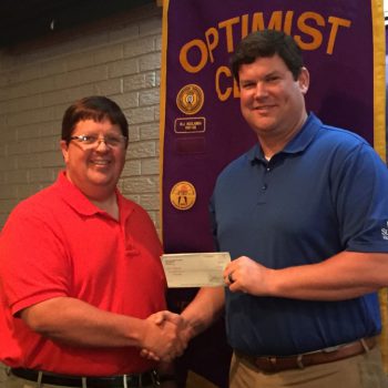 DTOC President Daniel Stewart (right) Presents A Check To Choctaw Area Council Director Ken Kercheval (left)